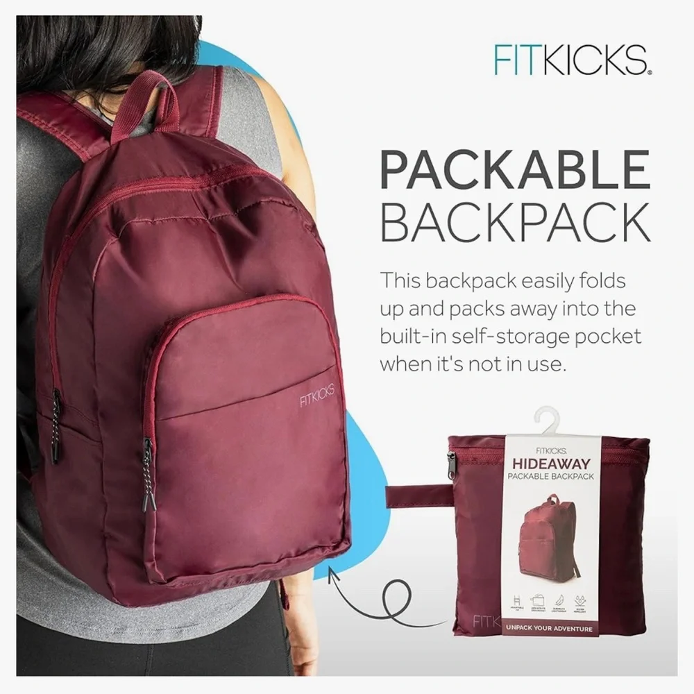 FITKICKS l Hideaway Packable Zipper Hiking Camping Outdoor Sport Travel Backpack